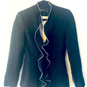 ZARA NWT BLACK RUFFLED BLAZER JACKET - NEW!